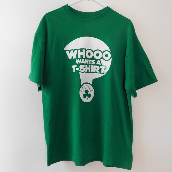 T Shirt Boston Celtics NBA Suffolk University Whooo Wants A TShirt Promo Size XL - Picture 2 of 7